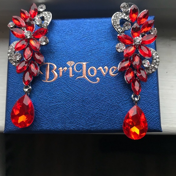 Brand New Red Statement Earrings - Picture 2 of 4